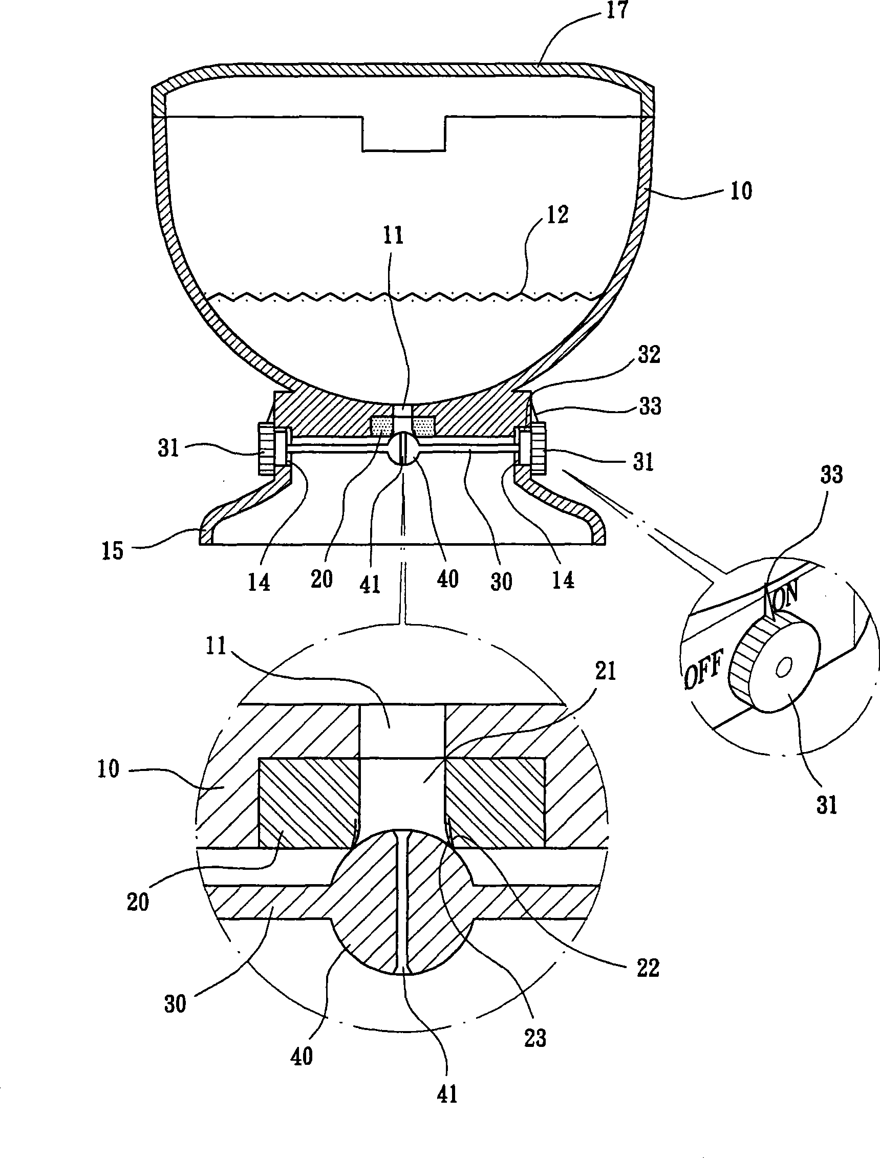 Method for preventing dripping and leaking and employed structure thereof