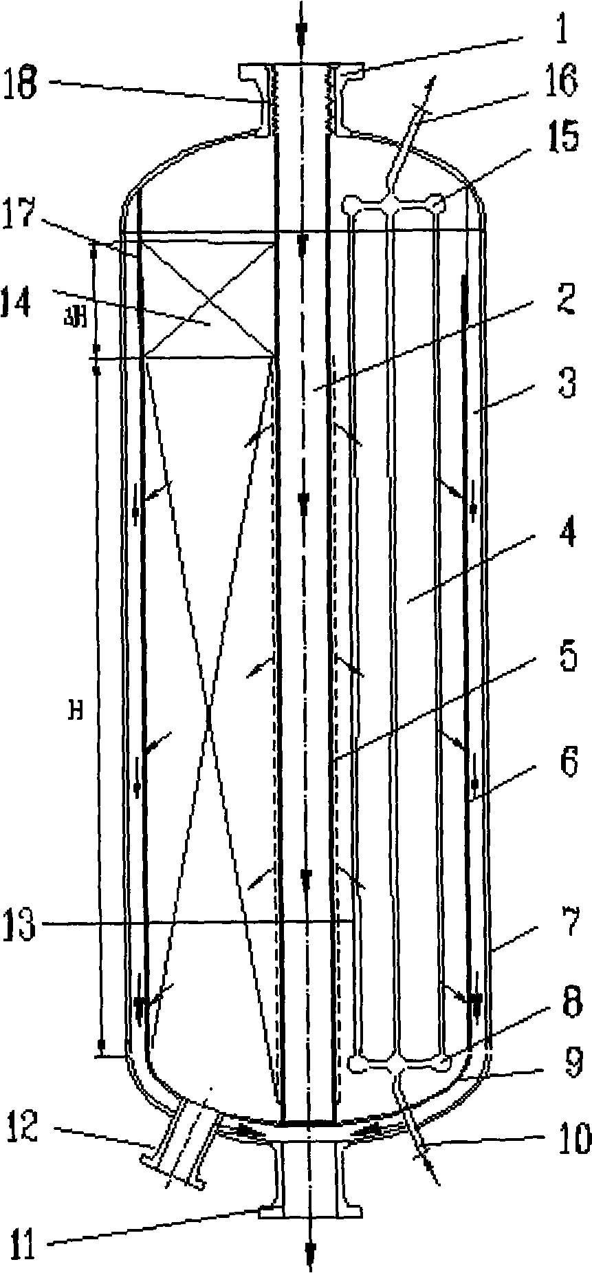 Method used for heat liberation pressurization catalytic reaction