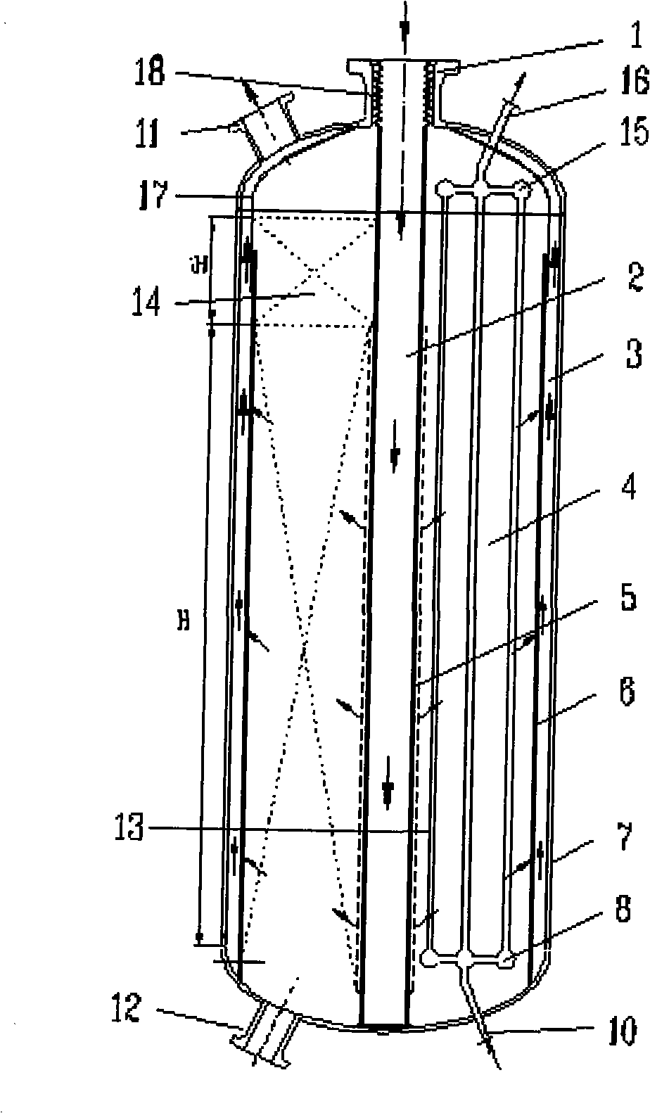 Method used for heat liberation pressurization catalytic reaction