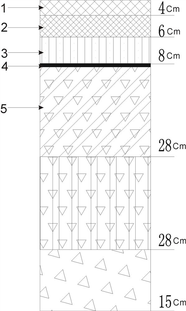 Asphalt pavement structure for expressway precast beam field pavement permanent and temporary structure conversion