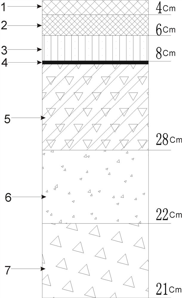 Asphalt pavement structure for expressway precast beam field pavement permanent and temporary structure conversion