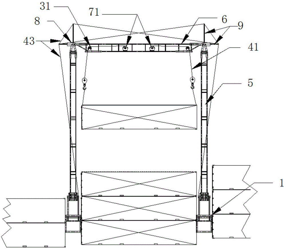 Assembled crane for container vessel and assembling manner of assembled crane