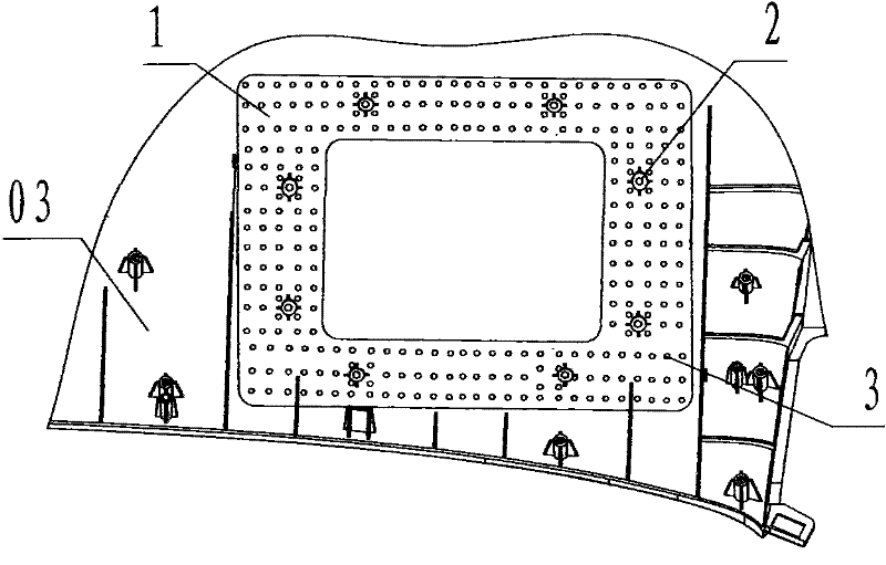 Embedding riveting bracket for connecting automobile interior instrument board with safe air bag cabin