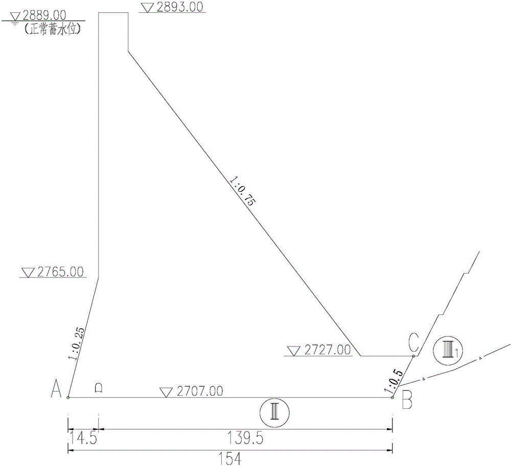 Method for calculating united sliding-resistant stability of dam and force-resisting mountain body