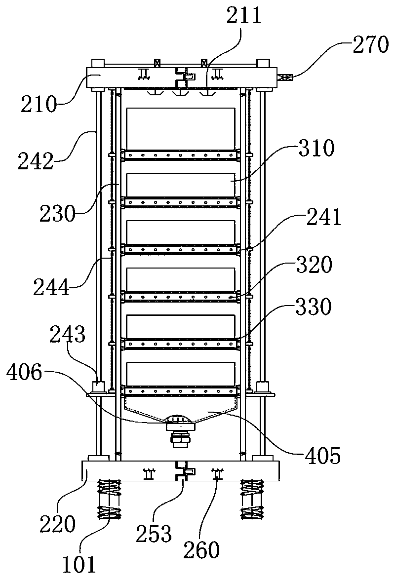 Automatic lifting dry-wet screening device and method for polymeric proppants