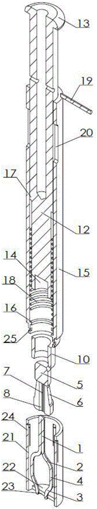 Attachable core-driven double-head powder shaft sleeve pickup