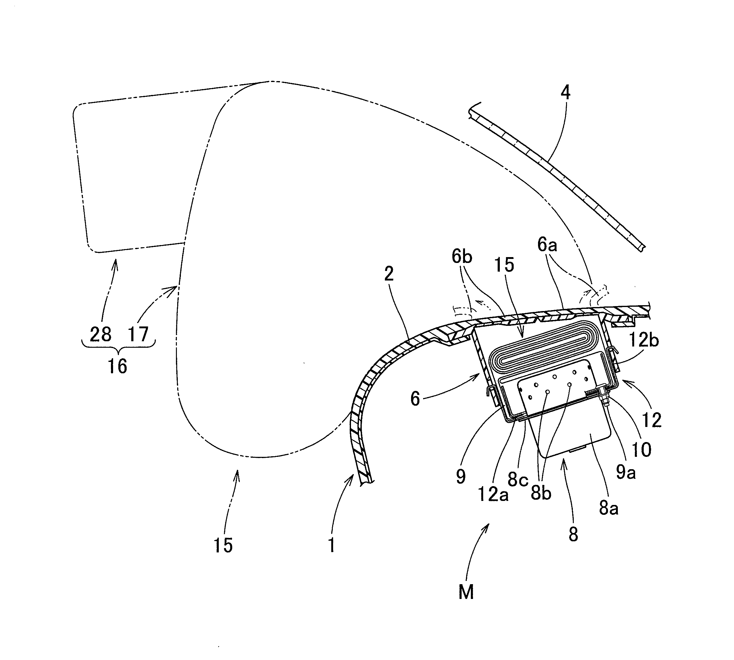 Airbag device for a front passenger seat