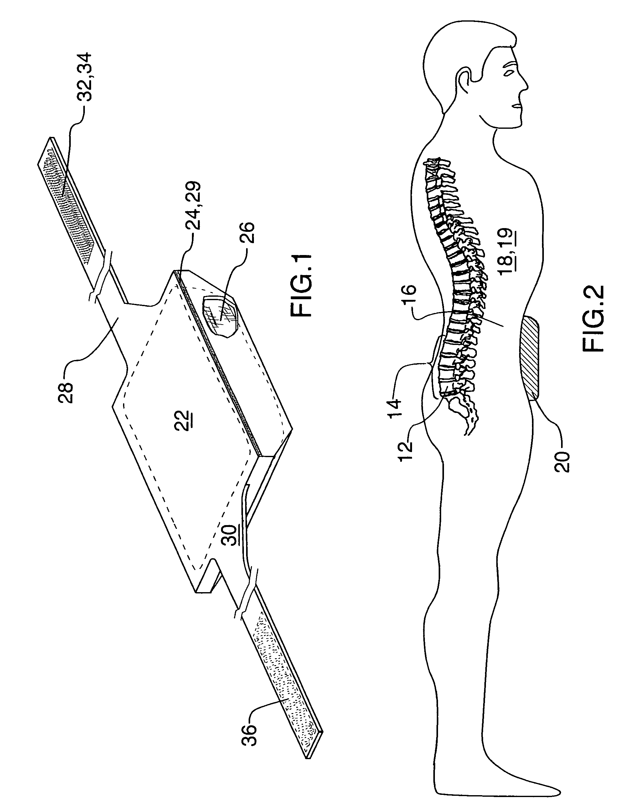 Pillow having waist straps/lumbar pain alleviation method