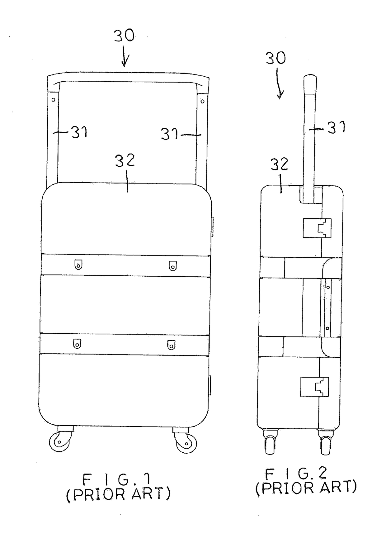 Luggage Containing Handle Assembly in a Cover