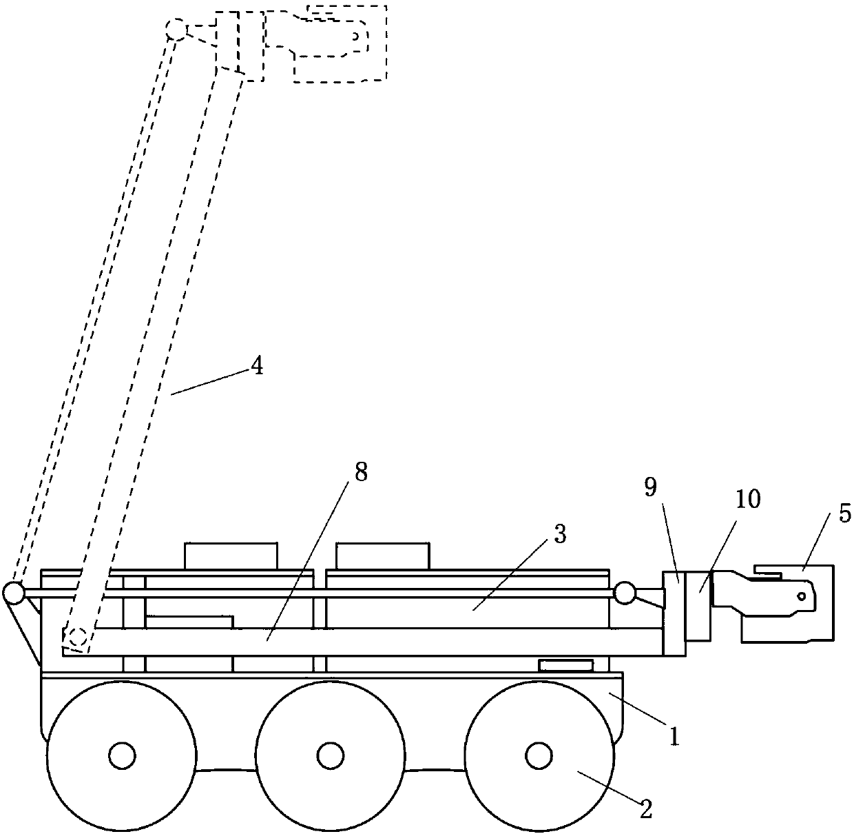 Modular operating machinery platform for small-pipe-diameter water supply pipeline