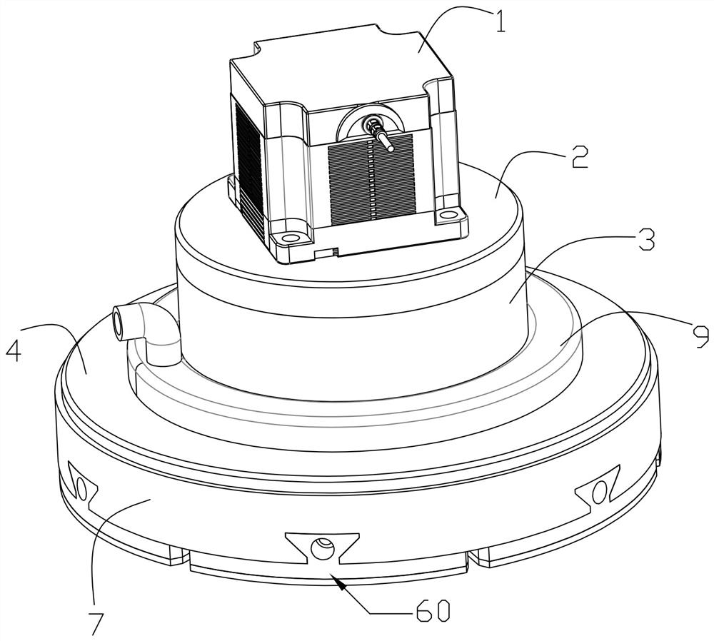 A polishing and grinding machine that realizes variable diameter through the cooperation of screw and bevel gear