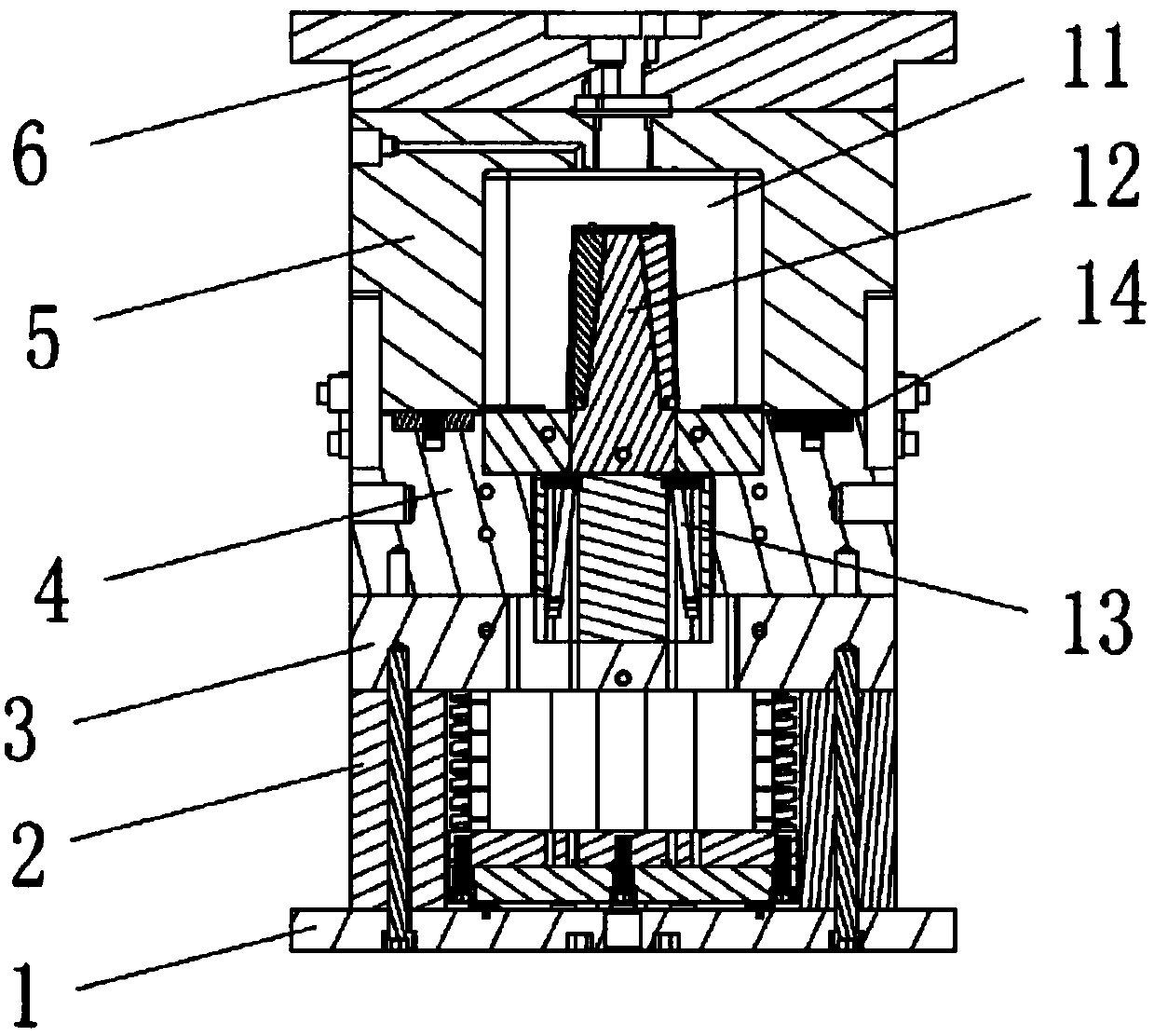 Male die bouncing structure mold