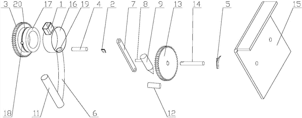 Gear-driven hole-pricking and seed-discharging mechanism of mold-hole type seed meter