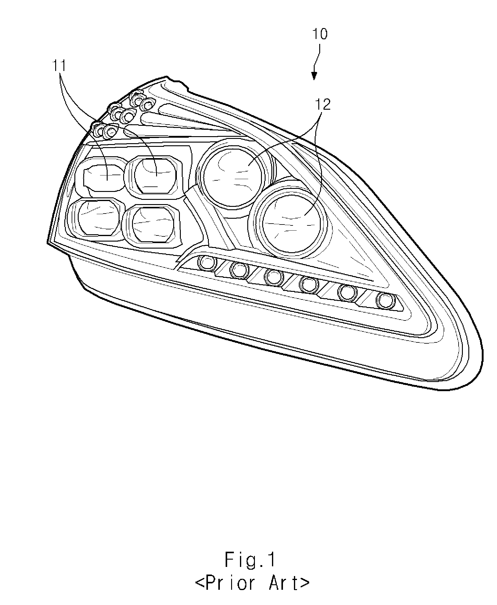 Method and apparatus for providing high beam in LED headlamp