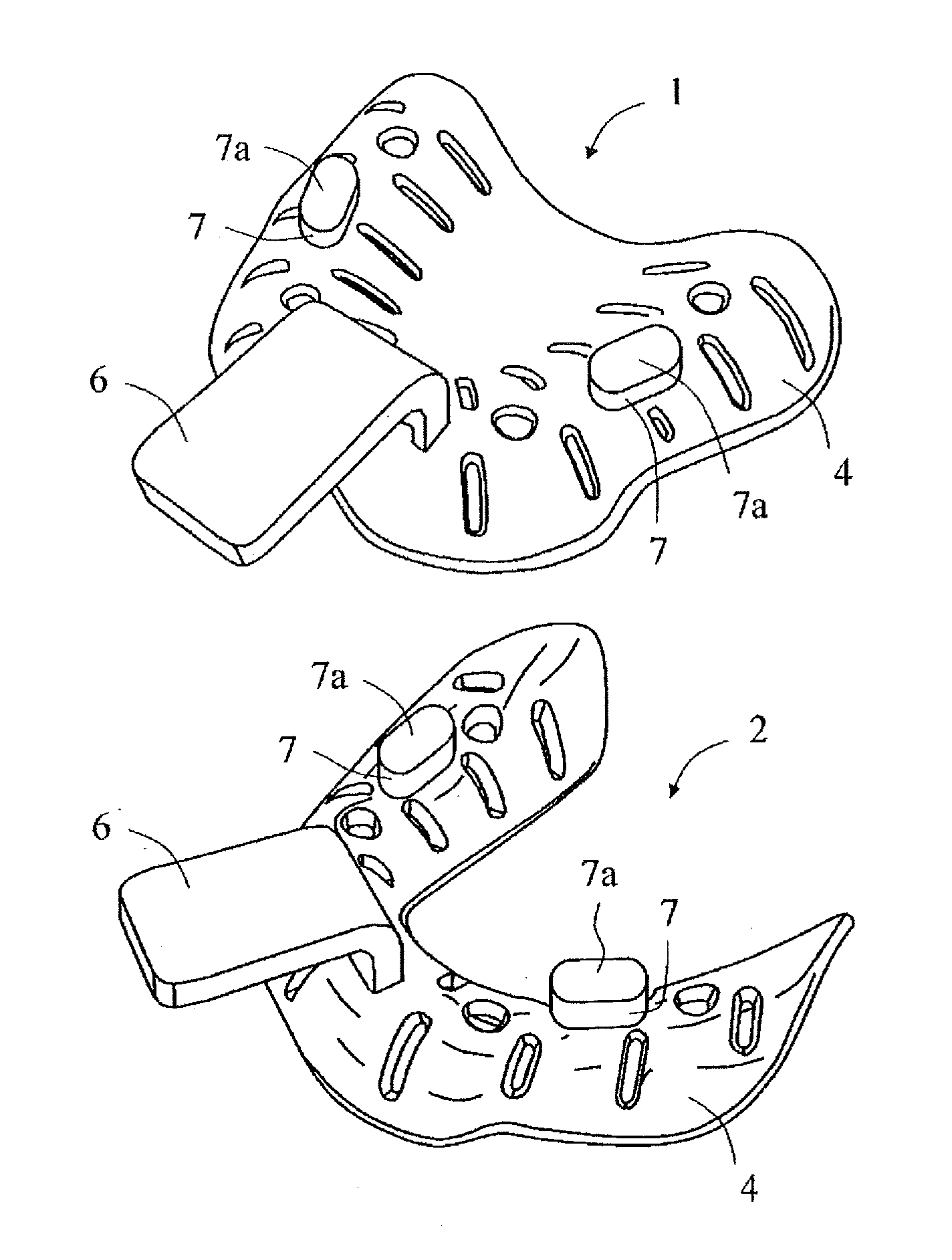 Impression tray set for edentulous jaw