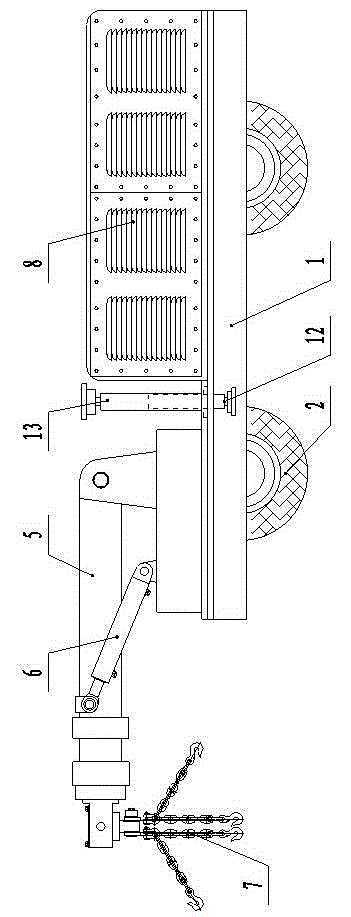 Wheel type middle trough handling device