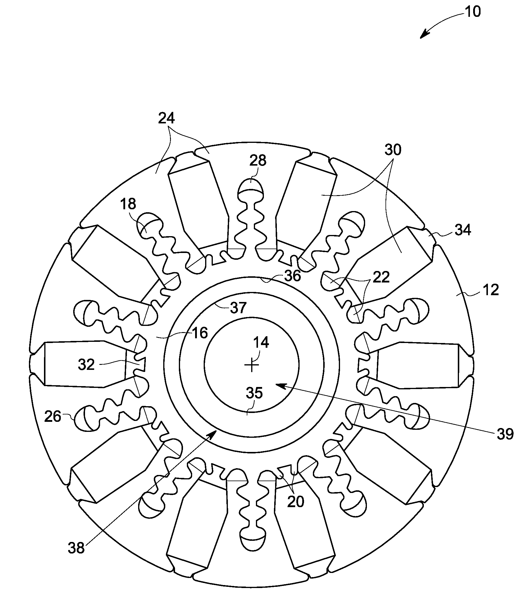 Dovetail spoke internal permanent magnet machine