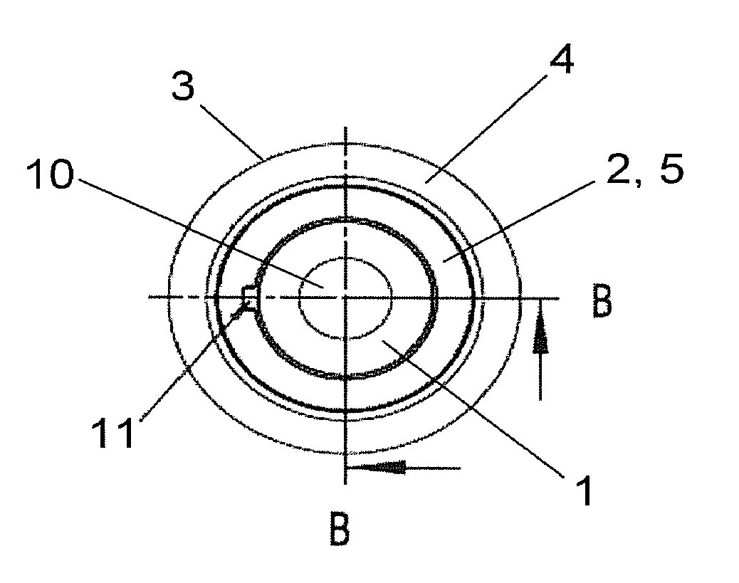 Bush bearing with bearing body having an axial profile