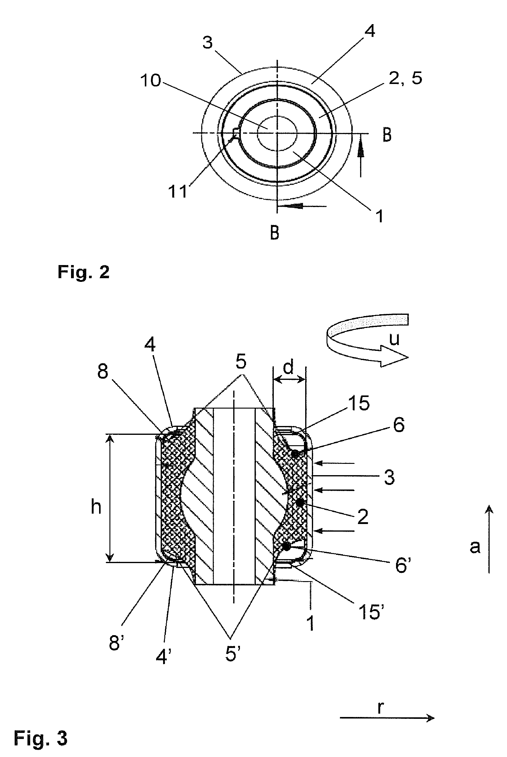 Bush bearing with bearing body having an axial profile