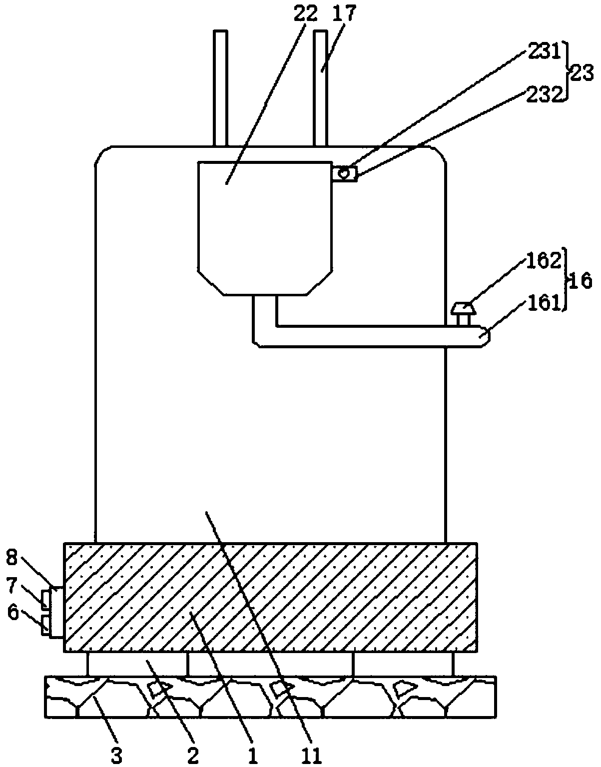 Tooth crushing device facilitating material collecting and used for tooth detection