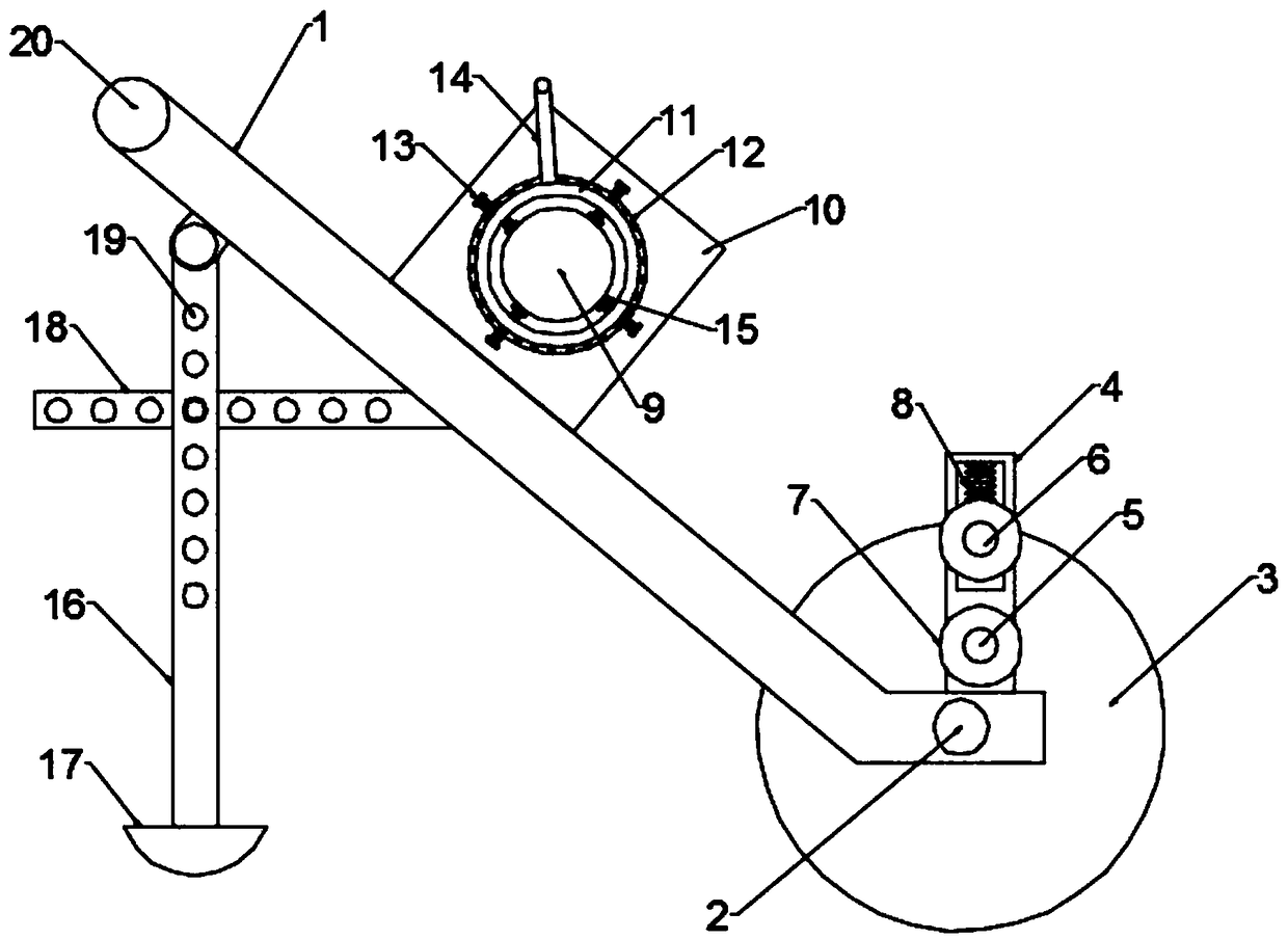 Simple agricultural water pipe laying and pulling device