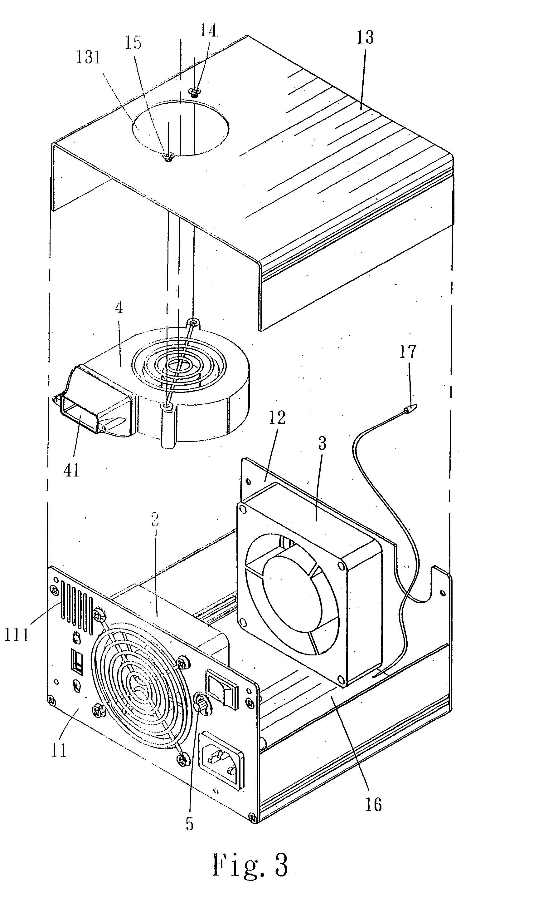 Power supply capable of dissipating heat from computer unit