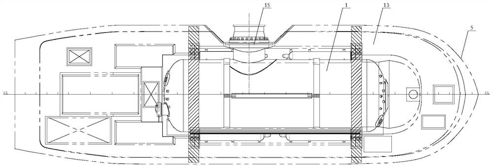 Method for installing side connection type high-pressure escape cabin in lifeboat