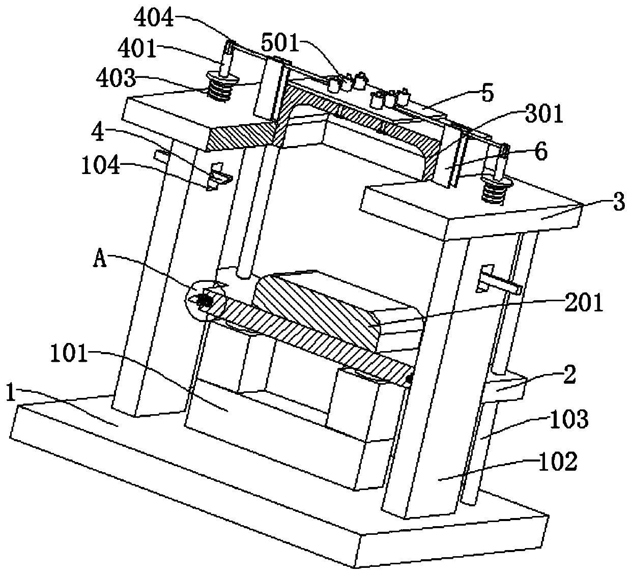 Automobile component punching forming die