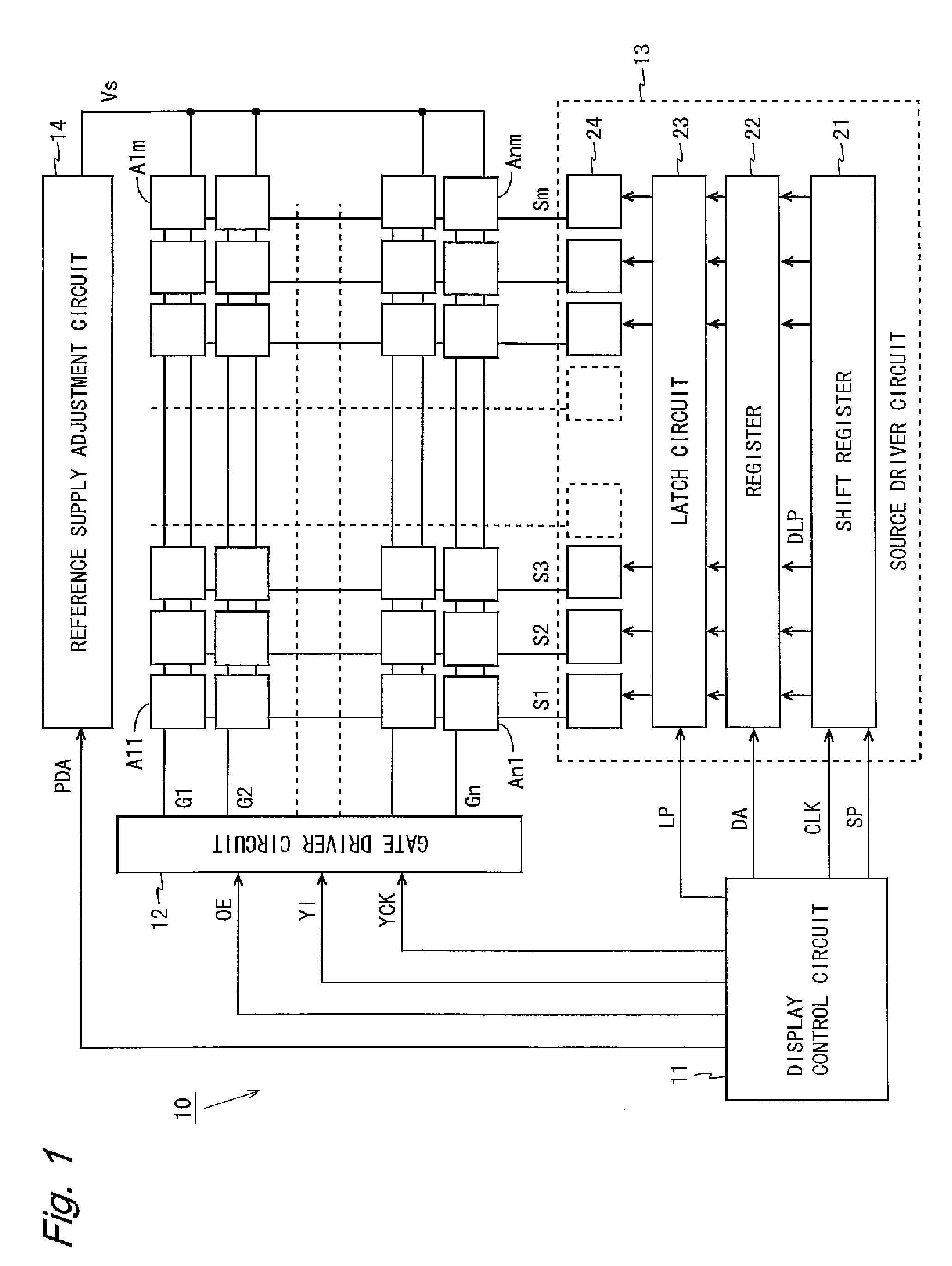 Electric current driving type display device