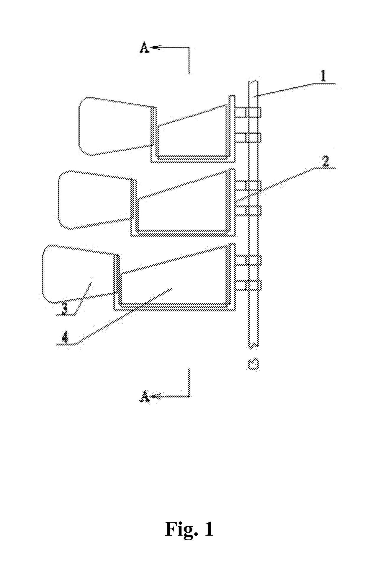 Blade device for a mixing propeller and the application thereof