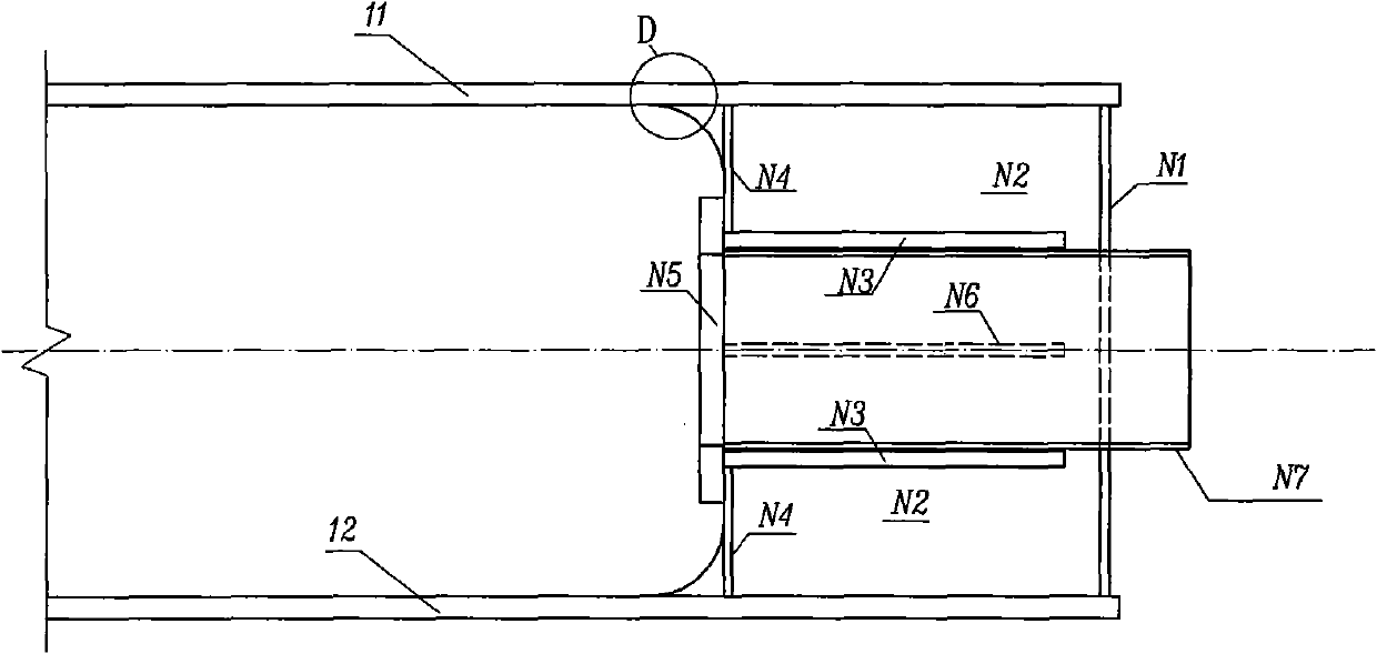 Overall composite towing beam arching structure for railway steel truss girder cable-stayed bridge