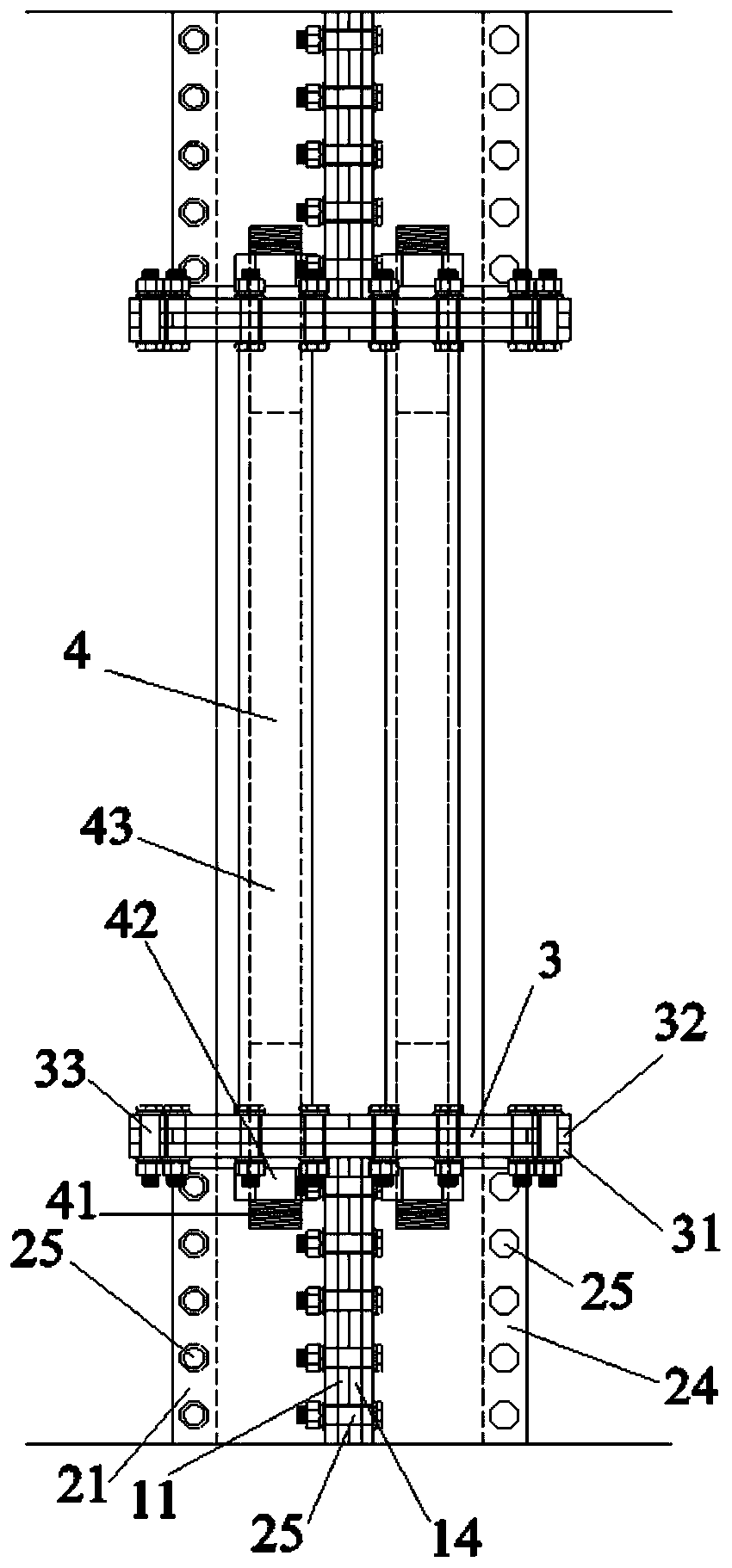 Power transmission tower angle steel reinforcing device