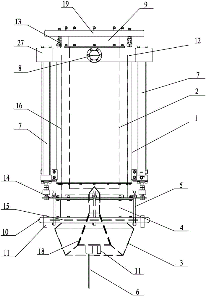 Powdery and granular material tank car telescopic charging pipe with positioning guiding function