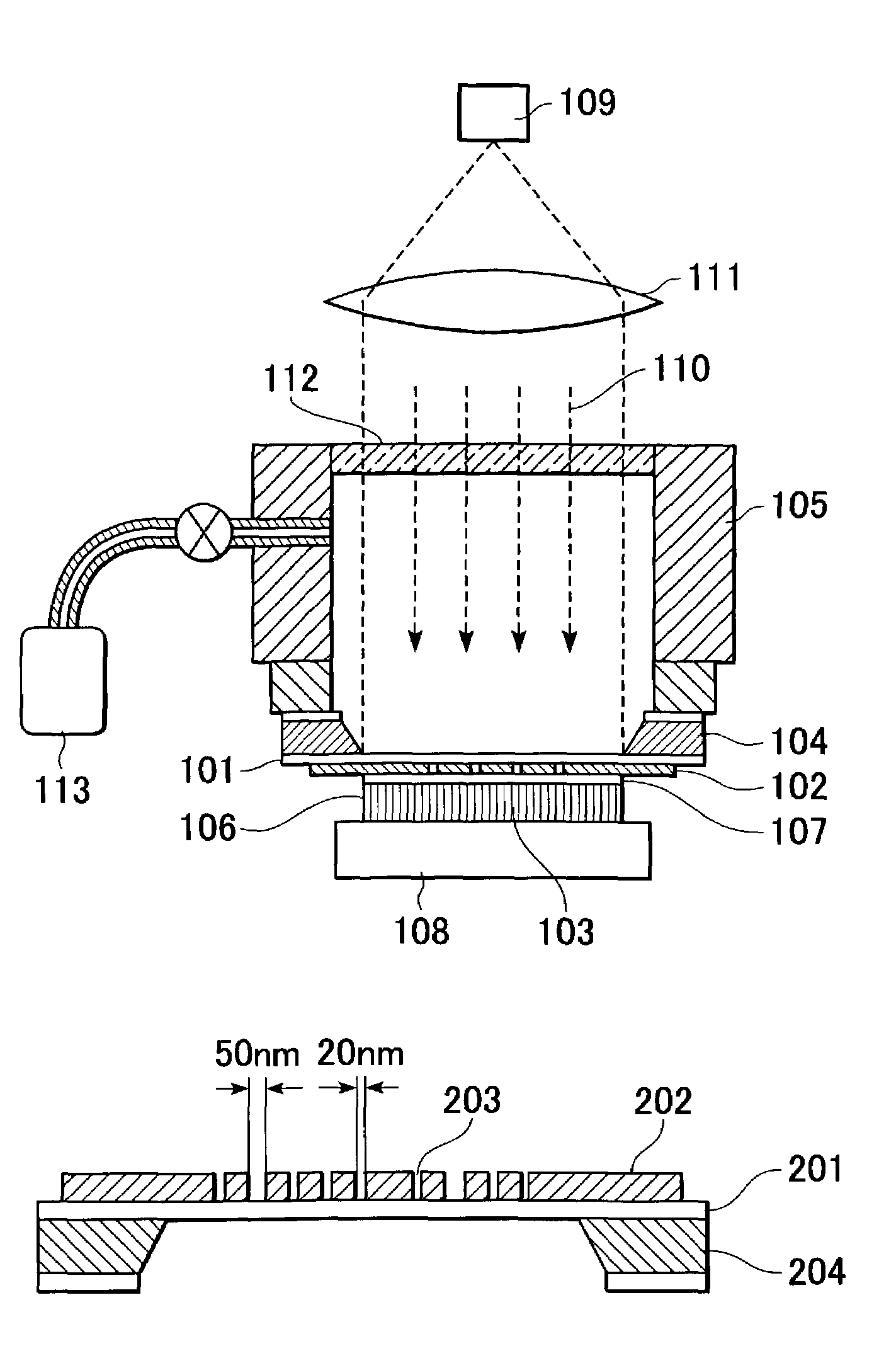 Photomask for near-field exposure and exposure apparatus including the photomask for making a pattern