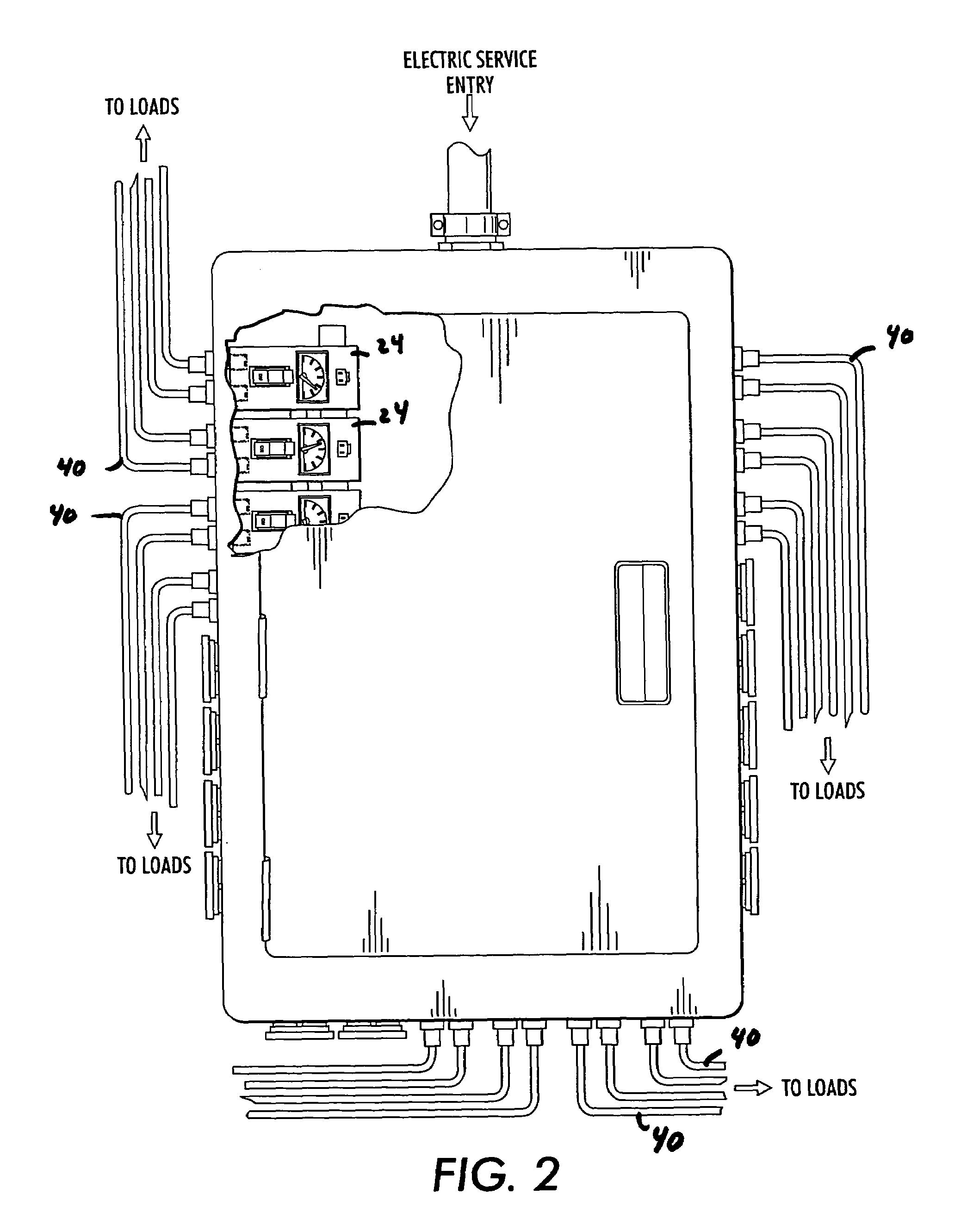 Module with interconnected male power input receptacle, female power output receptable and female load receptable