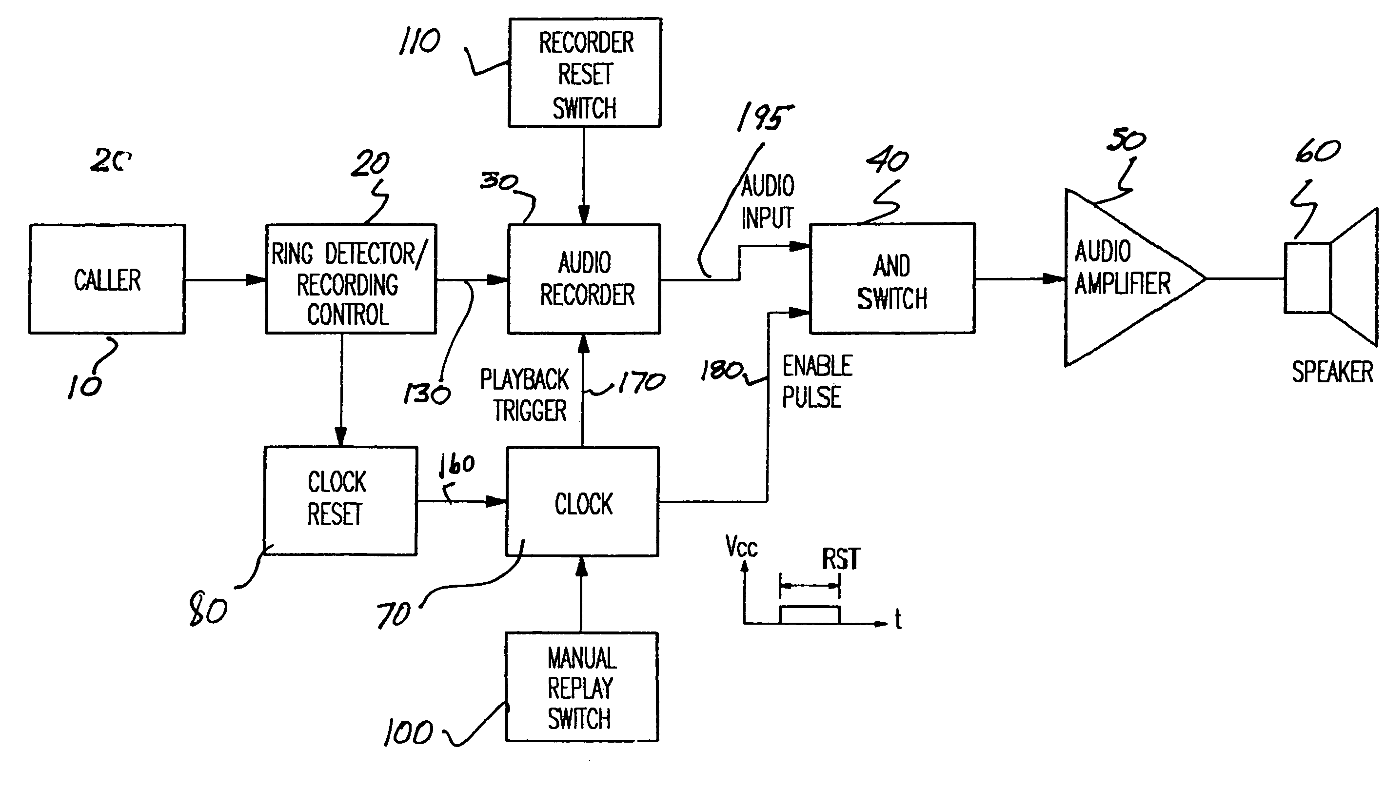 Alarm clock with voice message input