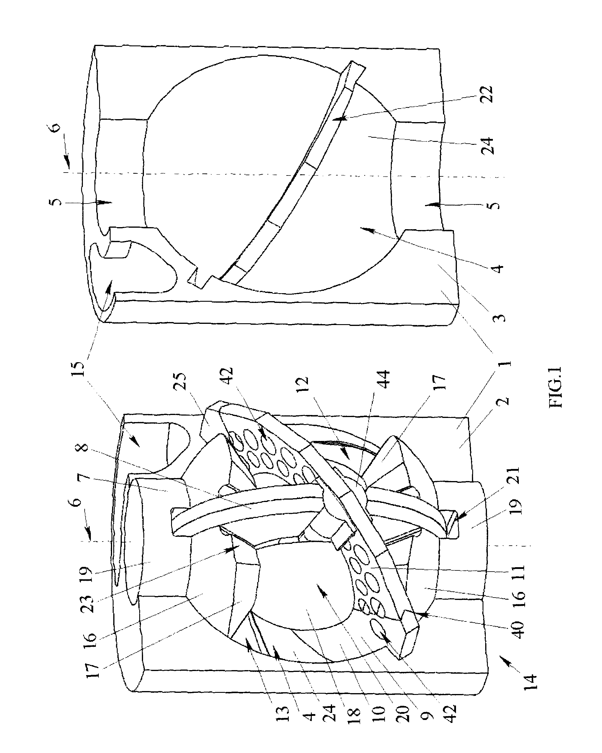 Method of operation of a spherical positive displacement rotary machine and devices for carrying out said method