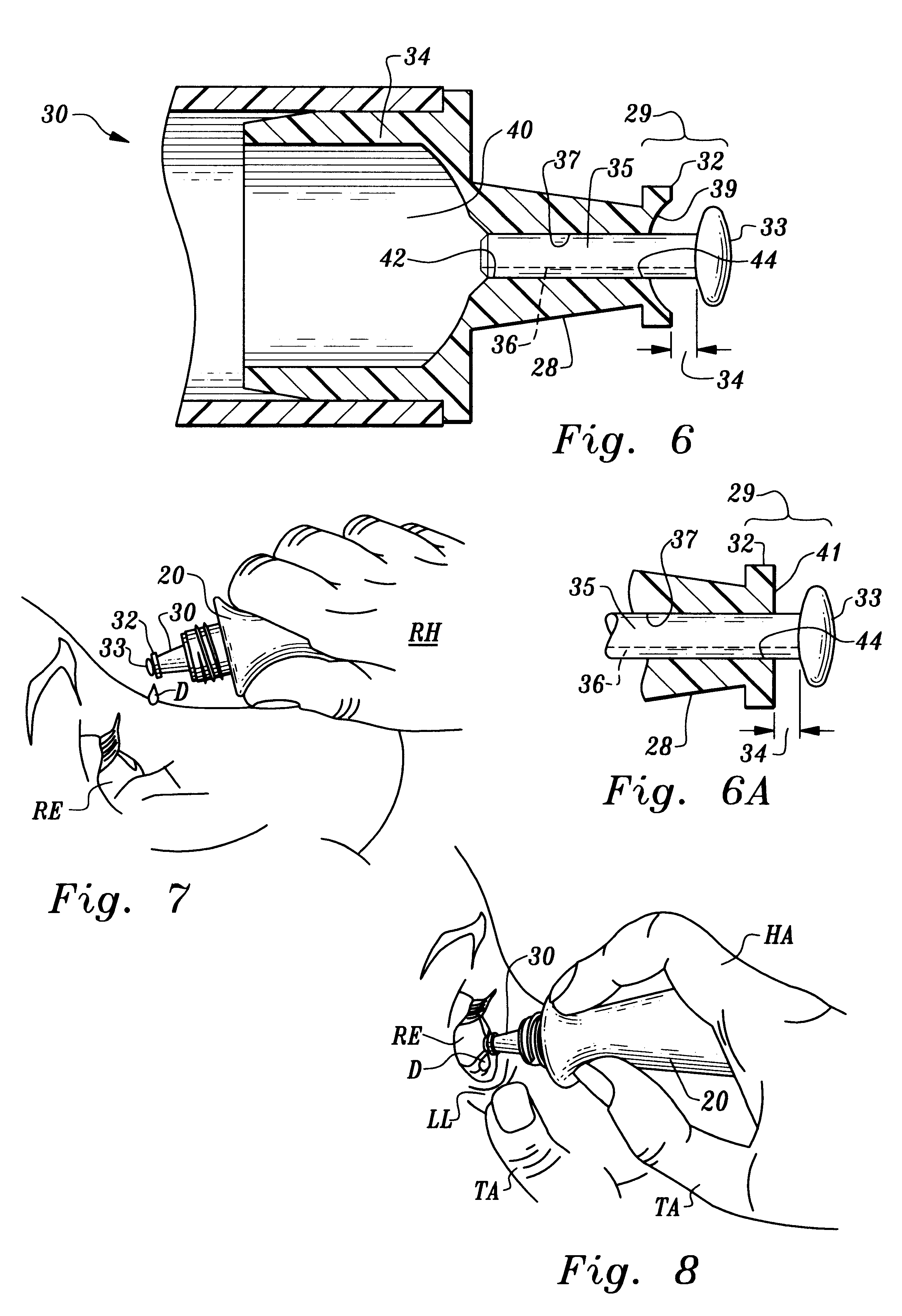 Precise instilation eye dropper tip