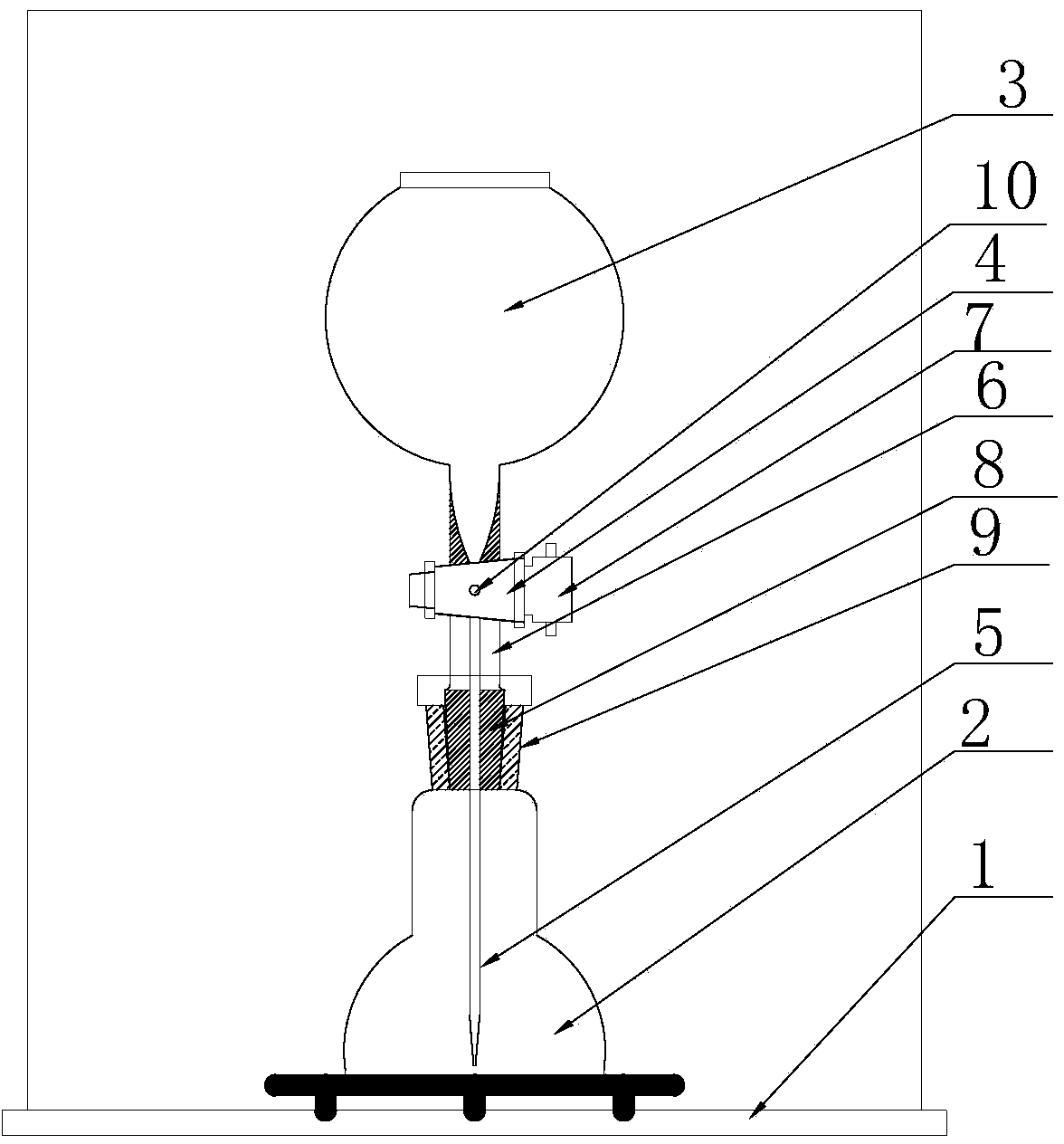 Mass titration device with titration protective component and titration method