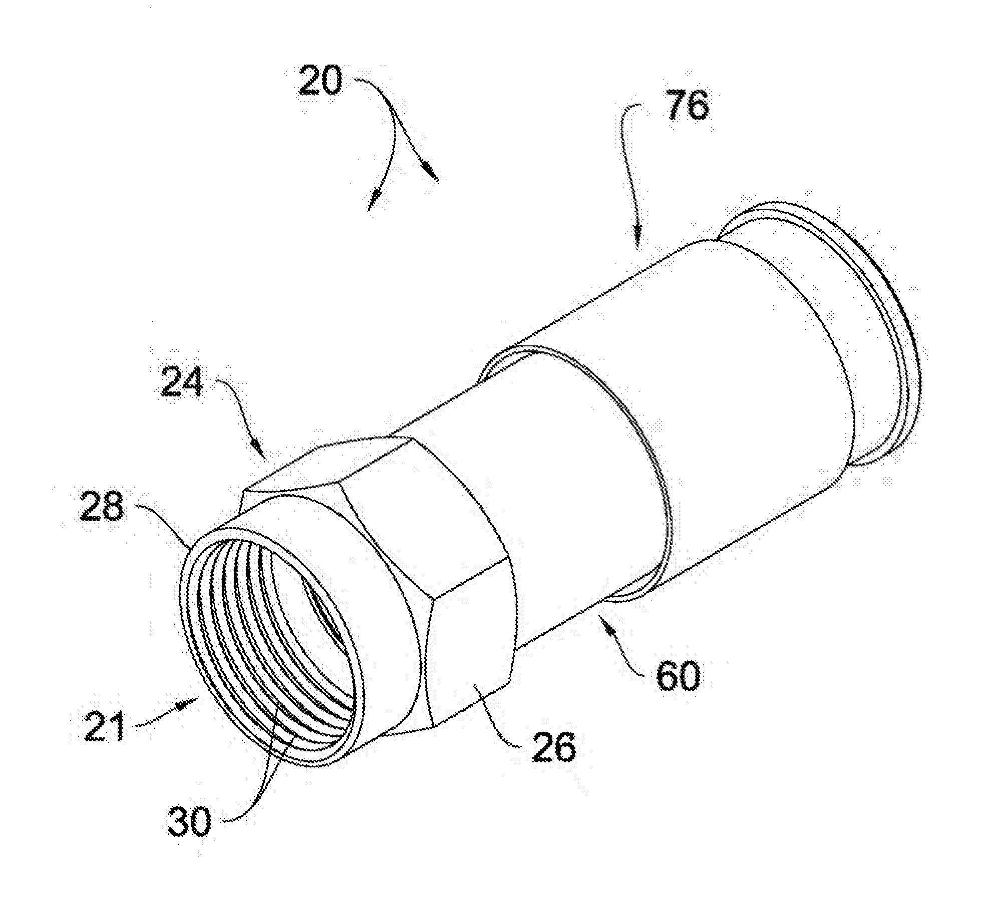 Coaxial connector with grommet biasing for enhanced continuity