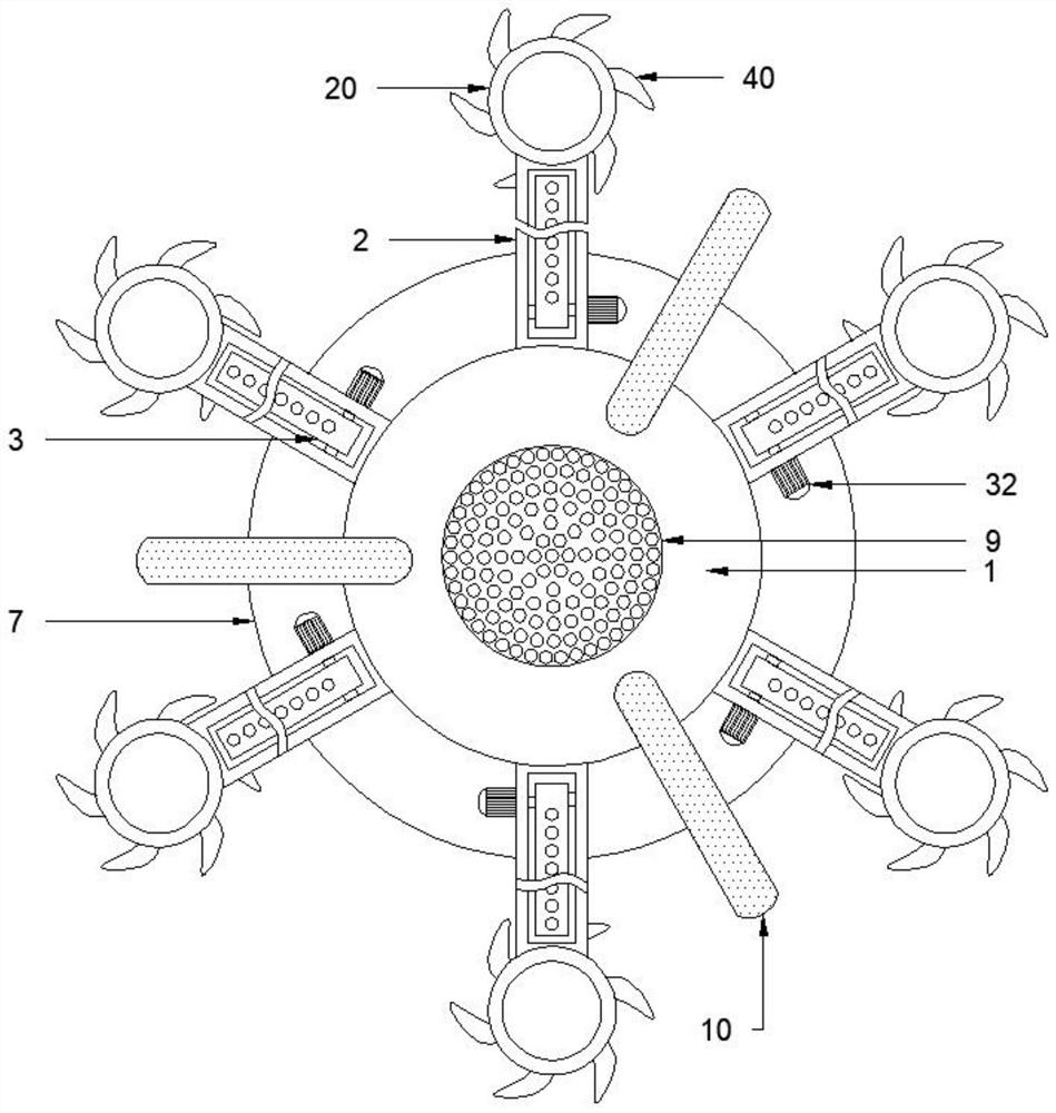 A pesticide spreading drone with multiple spray heads