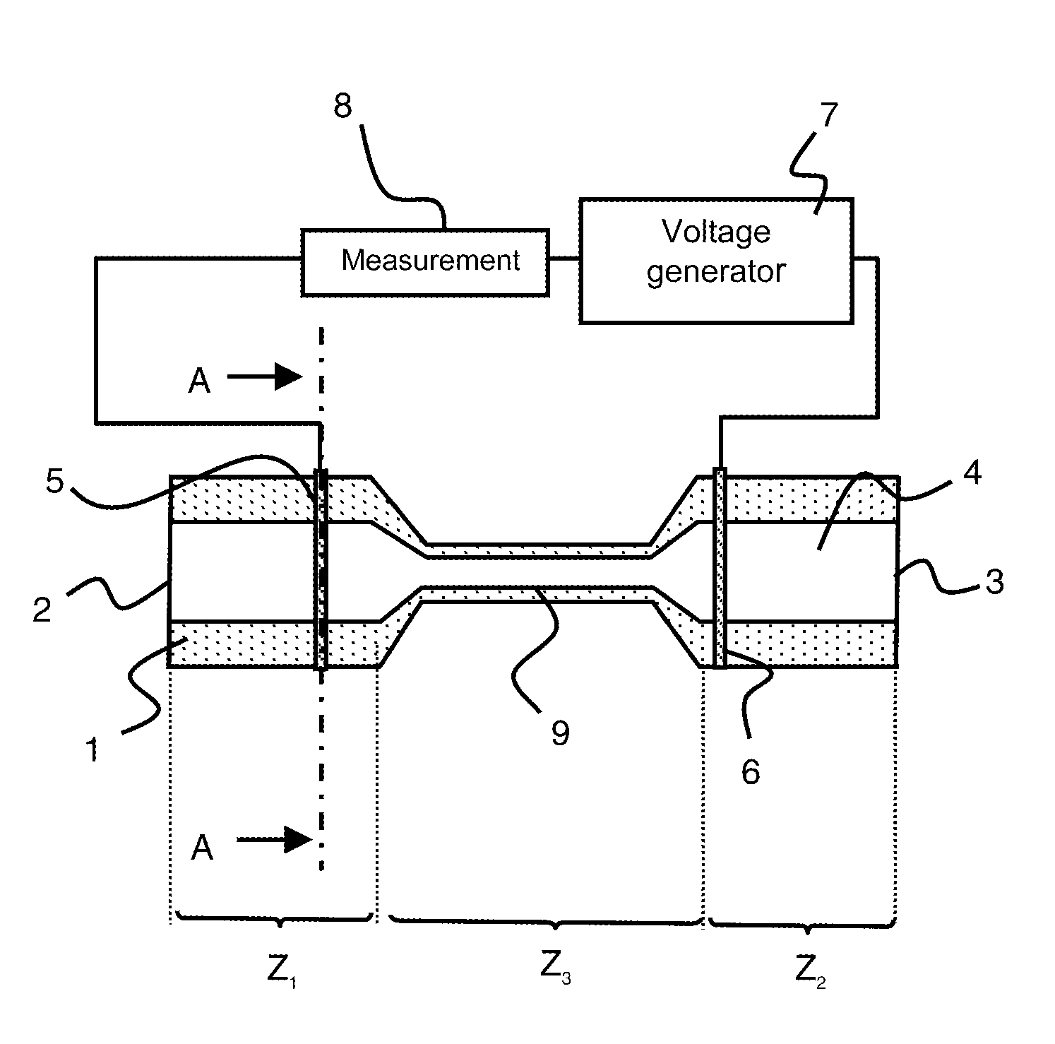 Method and cell for measuring the global ion concentration of a body fluid