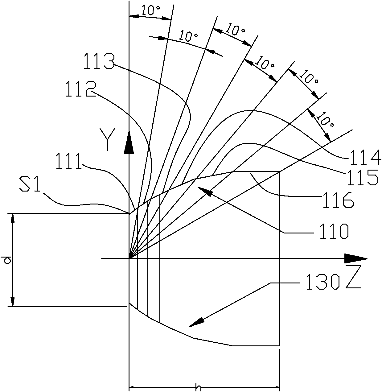 Rectangular (Light Emitting Diode) reflector and LED light fitting