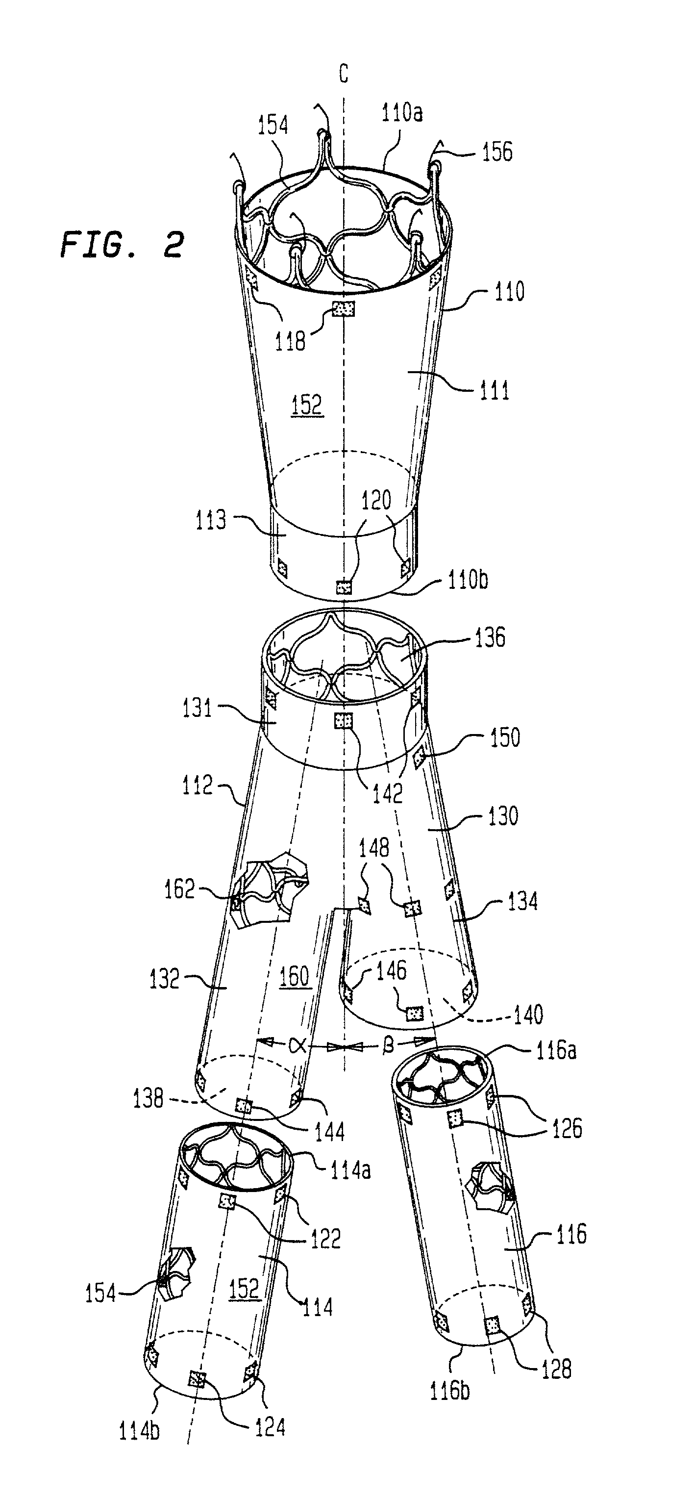 Bifurcated graft with an inferior extension