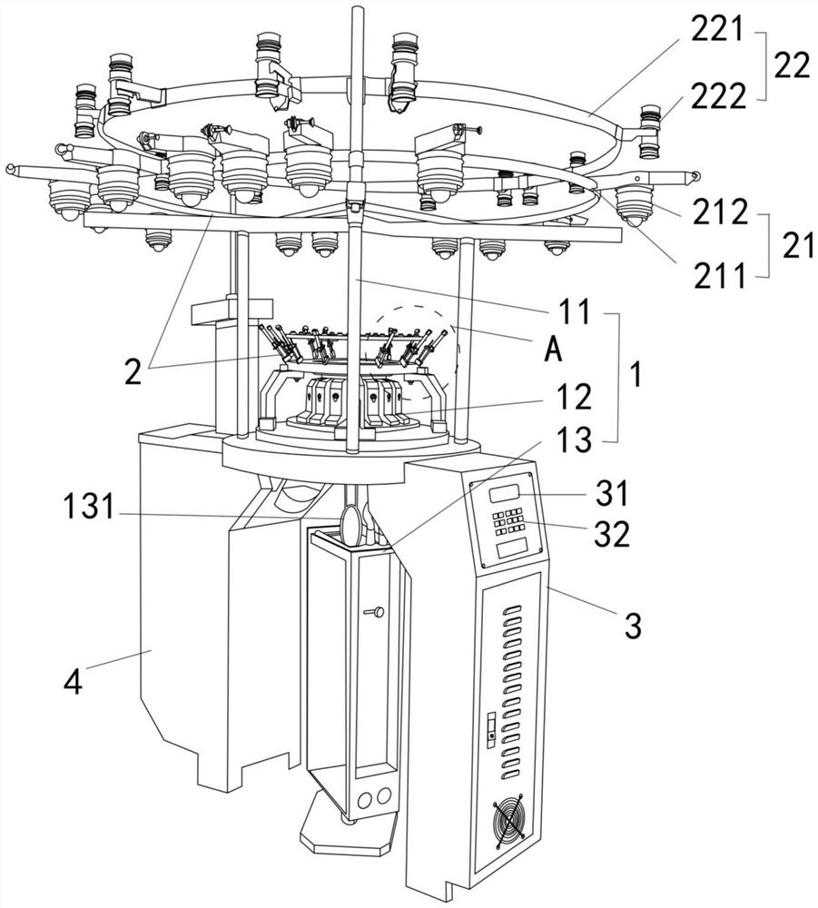 Seamless ice sleeve spinning equipment with full-automatic plaiting switching function and spinning method of seamless ice sleeve spinning equipment