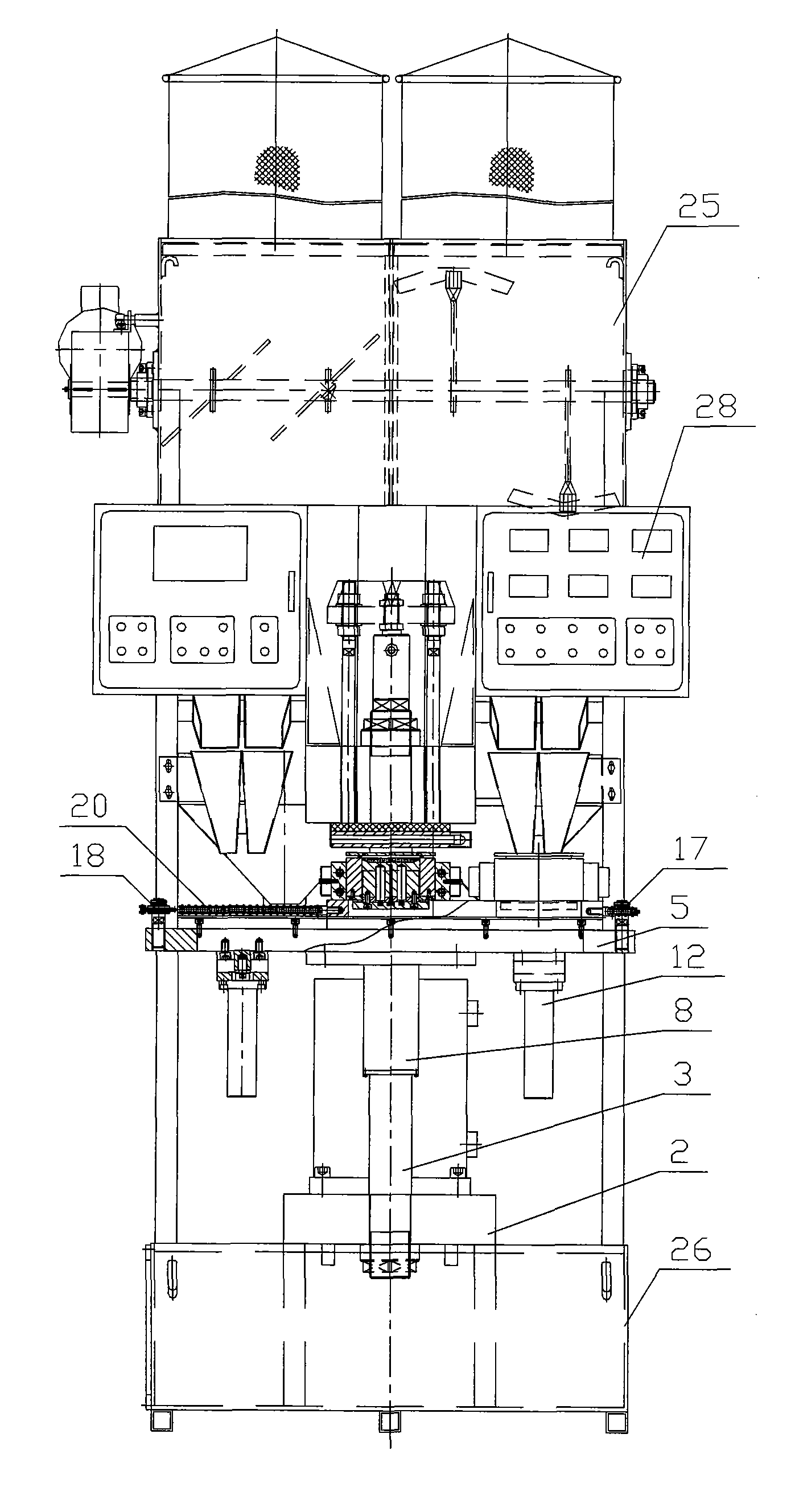 Hydraulic press with automatic weighing device and reciprocating work table