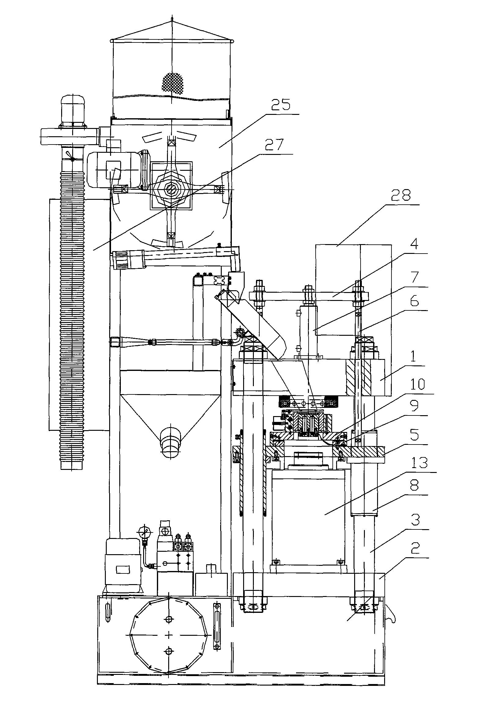 Hydraulic press with automatic weighing device and reciprocating work table