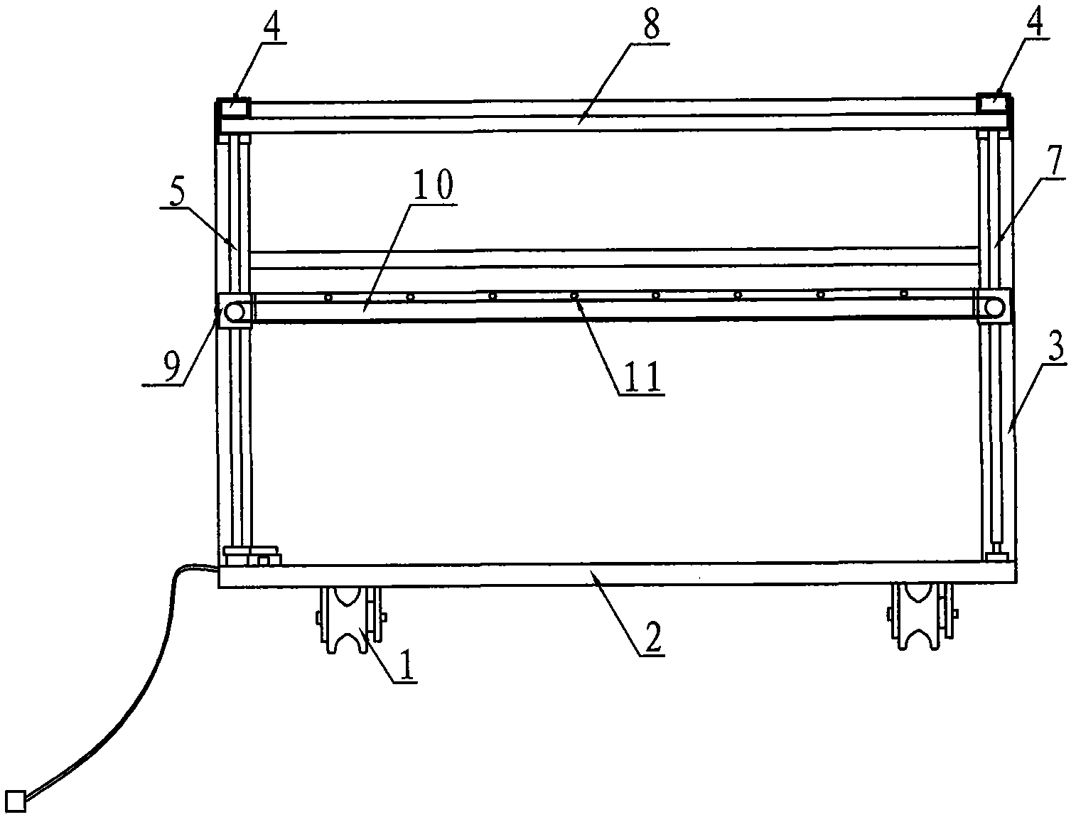 Single-sweep irradiance test support for ultraviolet aging test box