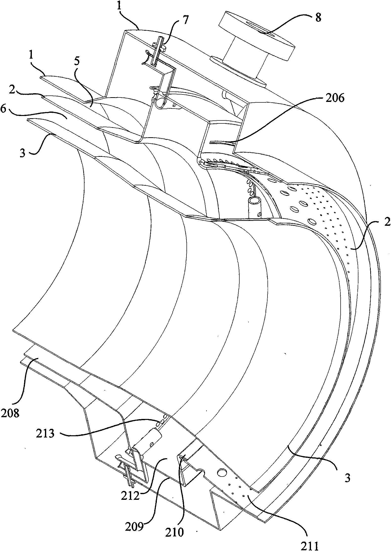 Double-vortex combustion chamber