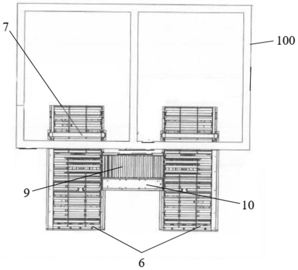 Warehouse material lifting and conveying device